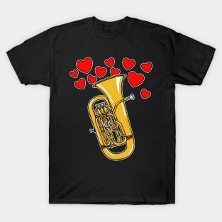 Valentines Euphonium Teacher Euphoniumist Brass Player Musician T-Shirt